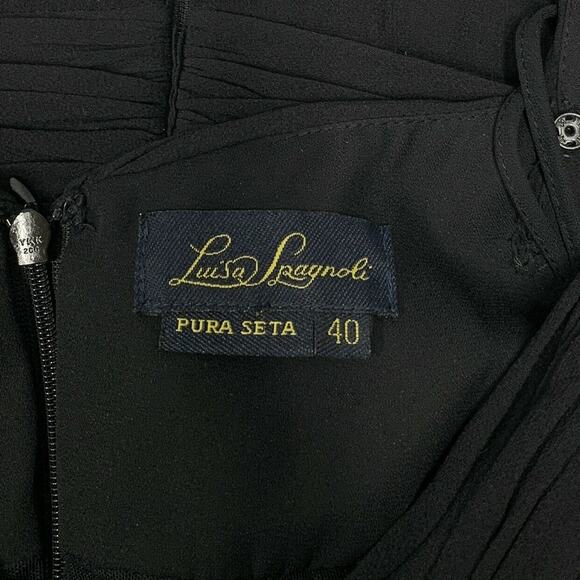 Luisa Spagnoli Dress Silk Maxi Goth Dark Romantic Ethereal Black 40 Medium 8 - Picture 2 of 3